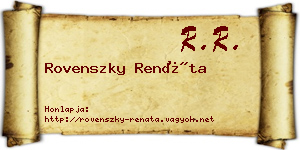 Rovenszky Renáta névjegykártya